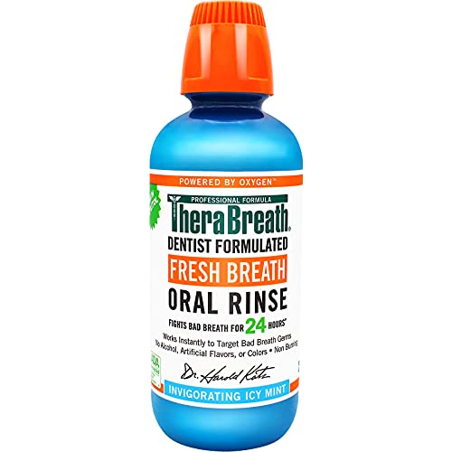 TheraBreath Fresh Breath Dentist Formulated 24-Hour Oral Rinse, Icy Mint, 16 ...