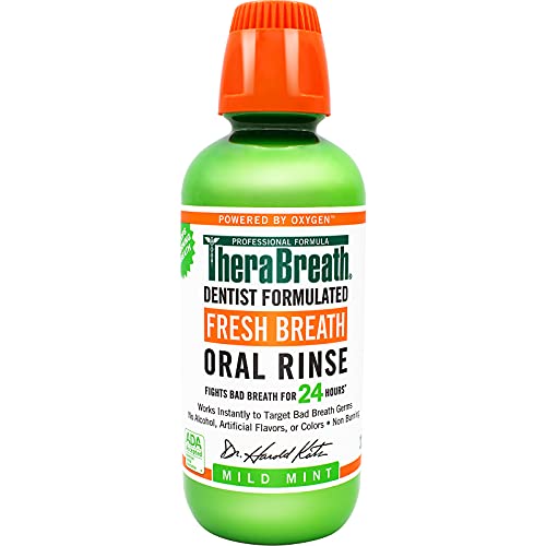 TheraBreath Fresh Breath Dentist Formulated 24-Hour Oral Rinse, Mild Mint, 16...