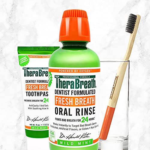 TheraBreath Fresh Breath Dentist Formulated 24-Hour Oral Rinse, Mild Mint, 16...