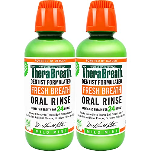 TheraBreath Fresh Breath Dentist Formulated 24-Hour Oral Rinse, Mild Mint, 16...