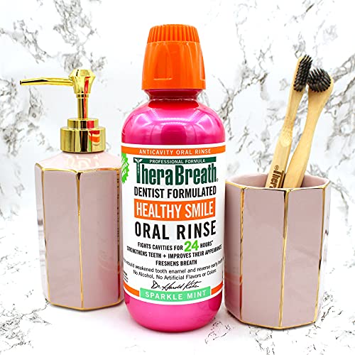 TheraBreath Healthy Smile Dentist Formulated 24-Hour Oral Rinse, Sparkle Mint...