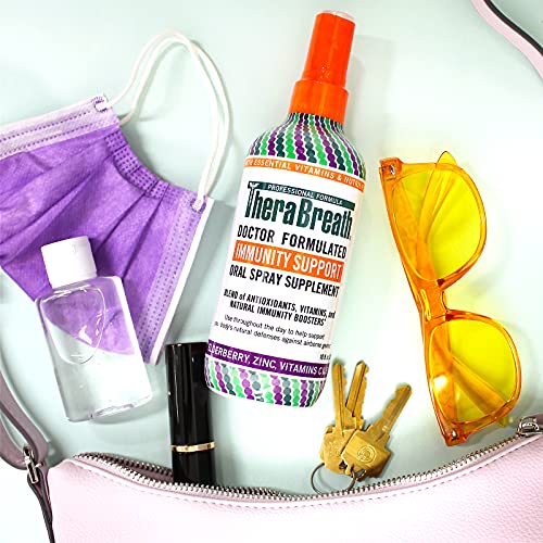 TheraBreath Immunity Support Doctor Formulated Oral Spray Supplement, Cherry ...