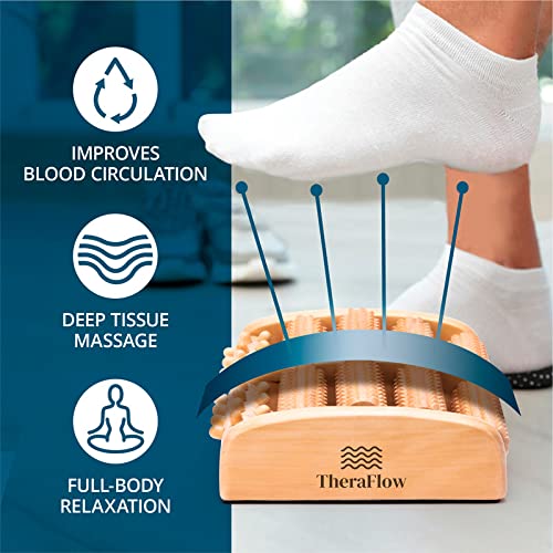 TheraFlow Dual Foot Massager Roller (Large). Relax and Relieve Plantar Fascii...