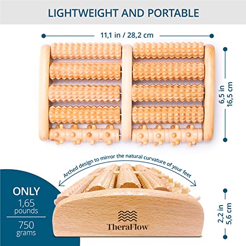 TheraFlow Dual Foot Massager Roller (Large). Relax and Relieve Plantar Fascii...