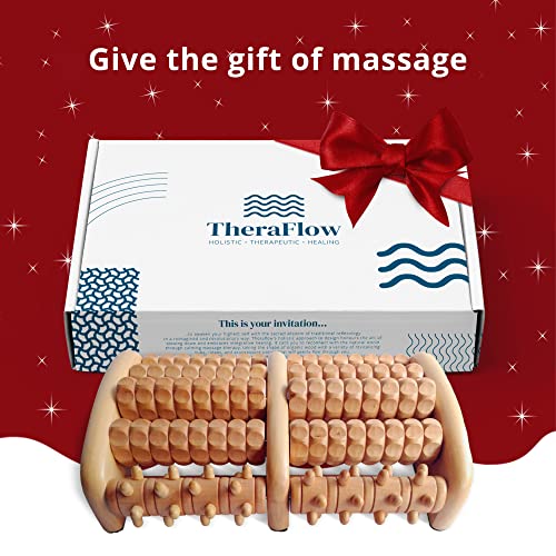 TheraFlow Large Dual Foot Massager Roller - Plantar Fasciitis, Heel, Arch Pai...