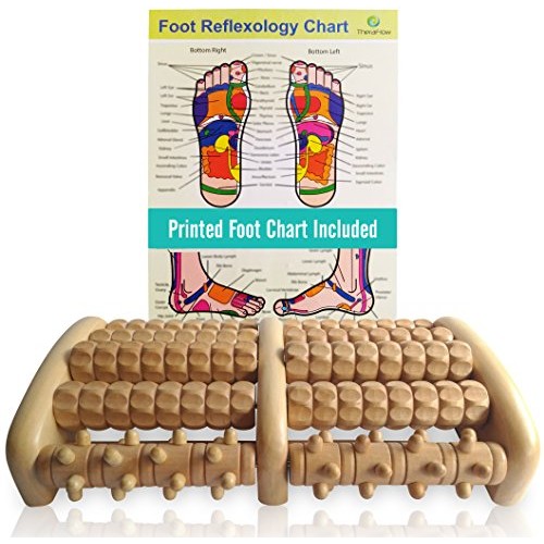 TheraFlow Large Dual Foot Massager Roller - Plantar Fasciitis, Heel, Arch Pai...