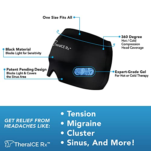 TheraICE Rx Form Fitting Gel Ice Headache / Migraine Relief Hat, Cold Therapy...
