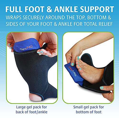 TheraPAQ Ankle Ice Pack Wrap for Injuries - Hot & Cold Reusable Compression B...
