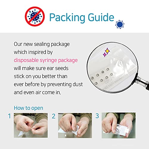 Ear Seeds Acupuncture Sticker Kit with Swarovski 20 Basic + 20 Color pellets ...