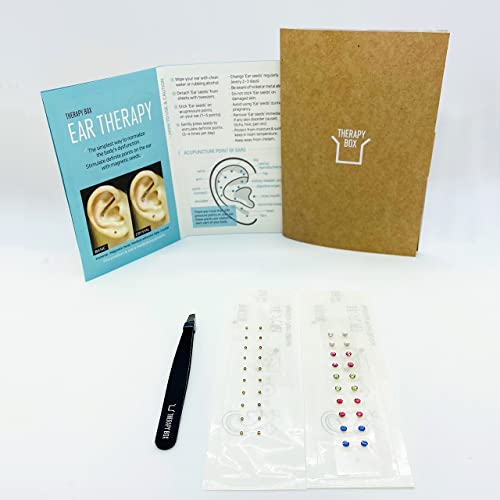 Ear Seeds Acupuncture Sticker Kit with Swarovski 20 Basic + 20 Color pellets ...
