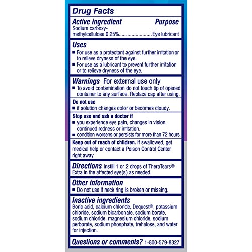 TheraTears Extra Dry Eye Therapy Lubricant Eye Drops for Dry Eyes, 0.5 fl oz