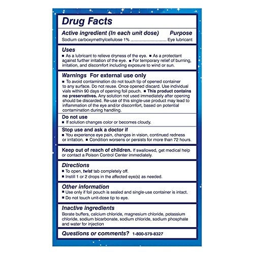 TheraTears Liquid Gel Nighttime Eye Drops for Dry Eyes, 30 Vials, 2 Pack