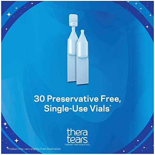 TheraTears Liquid Gel Nighttime Eye Drops for Dry Eyes, 30 Vials, 2 Pack