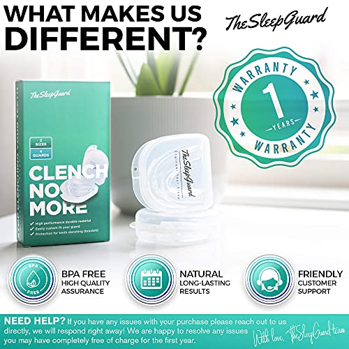 TheSleepGuard Mouth Guard for Clenching Teeth at Night [Pack of 4] Best Night...