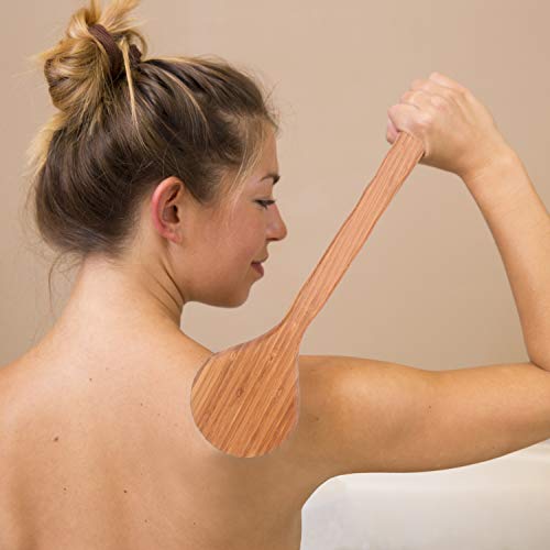 Bath Brush with Long Bamboo Handle - Natural Bristle Brushes Exfoliating Skin...