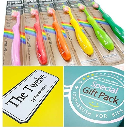 TheTwelve Kids Toothbrush for 3-8 Years Rainbow Colors and Packs 12 PACK