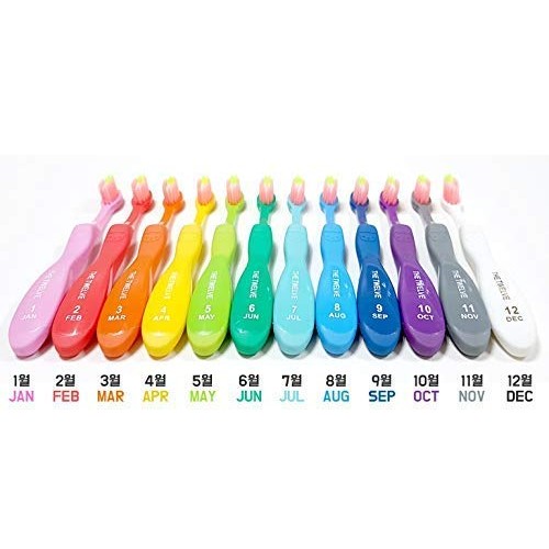 TheTwelve Kids Toothbrush for 3-8 Years Rainbow Colors and Packs 12 PACK