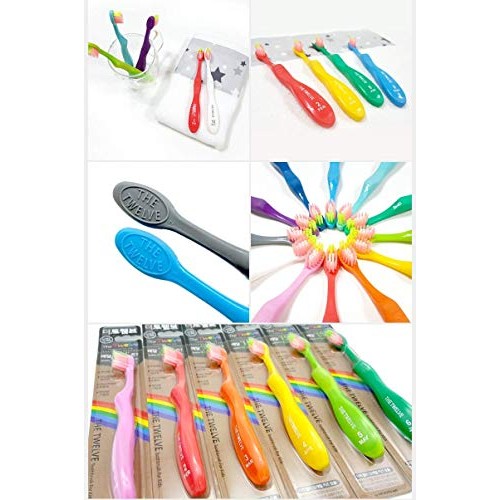 TheTwelve Kids Toothbrush for 3-8 Years Rainbow Colors and Packs 12 PACK