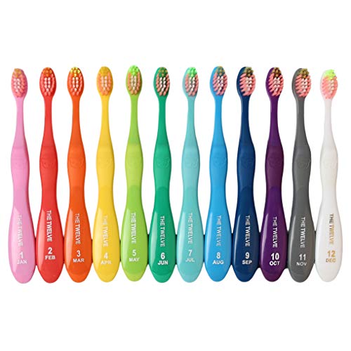 TheTwelve Kids Toothbrush for 3-8 Years Rainbow Colors and Packs 12 PACK