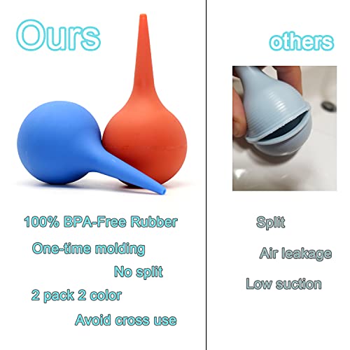 2 Pack Ear Bulb Syringe 30ml/1oz Soft Rubber Hand Ear Washing Squeeze Bulb fo...