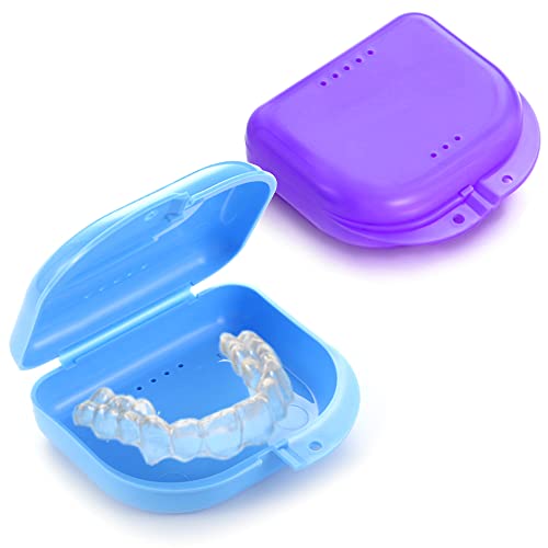 2 Pack Retainer Case Orthodontic Retainer Holder Cases with Vent Holes for In...