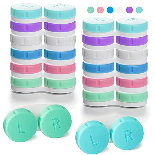 Contact Lens Cases 12 Piece Contact Lens Soak Storage Container Box, for Prot...