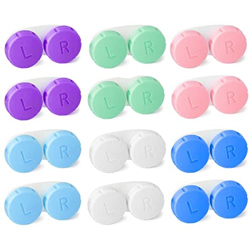 Contact Lens Cases 12 Piece Contact Lens Soak Storage Container Box, for Prot...