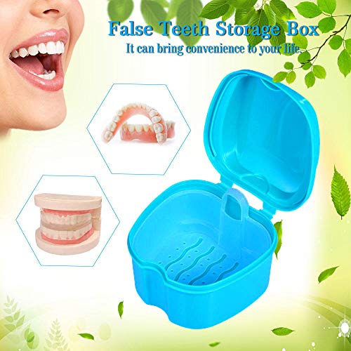 Denture Bath Box Cup, Complete Clean Care for Dentures, Clear Braces, Mouth G...