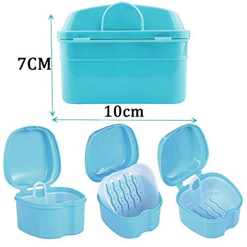 Denture Bath Box Cup, Complete Clean Care for Dentures, Clear Braces, Mouth G...