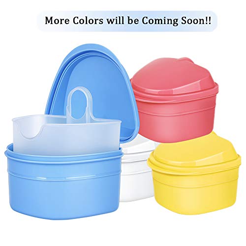 Denture Bath Box Cup, Complete Clean Care for Dentures, Clear Braces, Mouth G...