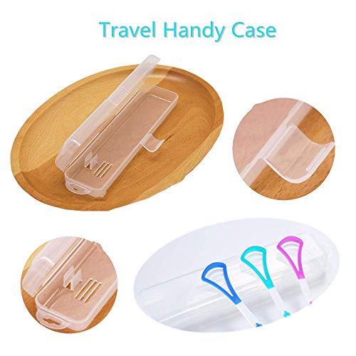 Tongue Scraper Cleaner 100% BPA Free Tongue Scrapers with Travel Handy Case f...