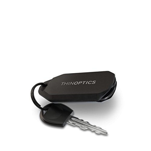 ThinOptics Keychain Case and Readers Rectangular Reading Glasses, Black, 44 m...