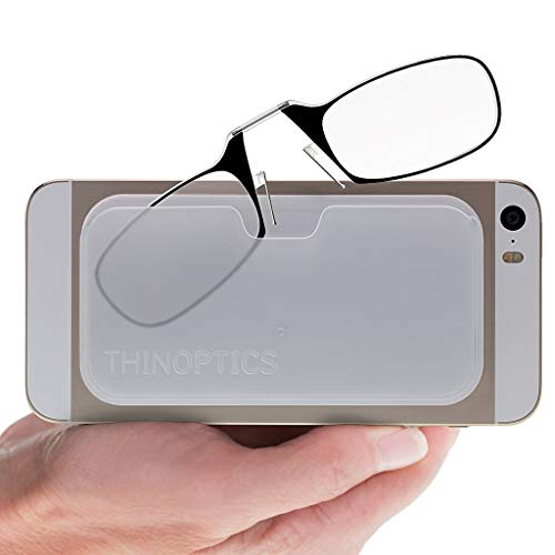 ThinOptics Universal Pod Rectangular Reading Glasses, Purple Frames/White Cas...