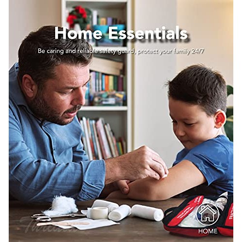 330 Piece First Aid Kit, Premium Waterproof Compact Trauma Medical Kits for A...