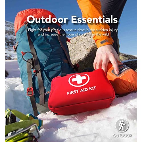 330 Piece First Aid Kit, Premium Waterproof Compact Trauma Medical Kits for A...