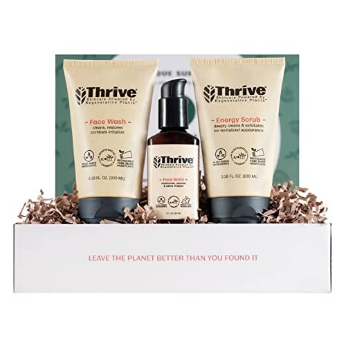 THRIVE Natural Deep Clean Skincare Kit for Men & Women (3 Piece) – Gift Set w...