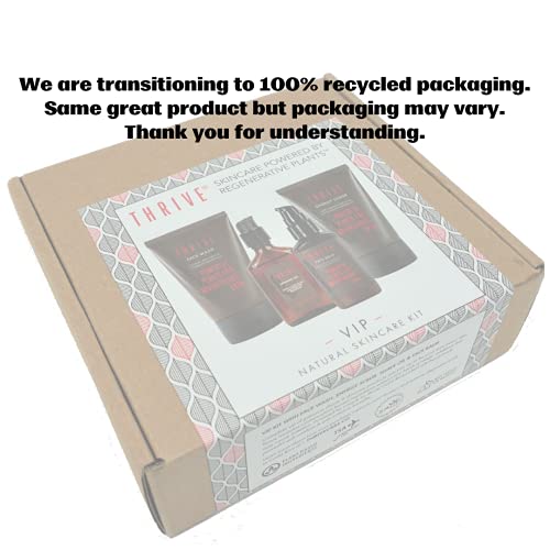 THRIVE Natural VIP Men's Skin Care Set (4 Piece) – Grooming Gift Set to Wash,...