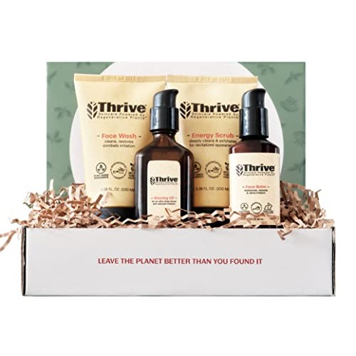 THRIVE Natural VIP Men's Skin Care Set (4 Piece) – Grooming Gift Set to Wash,...