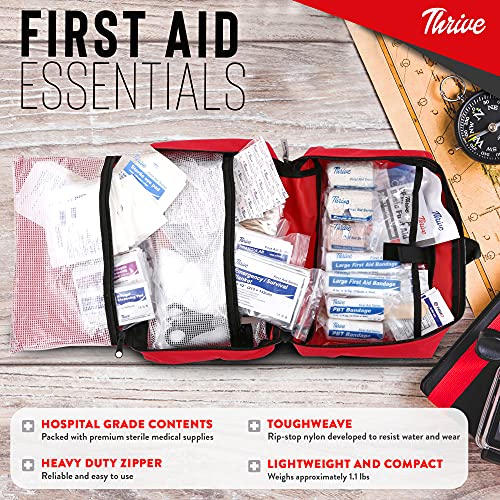 Thrive First Aid Kit (291 Pieces) - First Aid Bag Packed w/ Medical Supplies ...