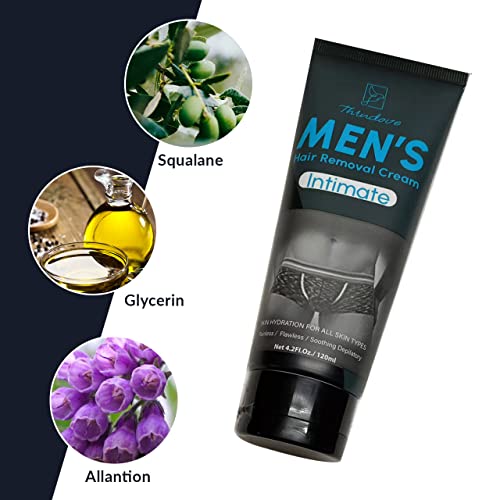 Intimate/Private Hair Removal Cream For Men, - For Unwanted Male Hair In Inti...