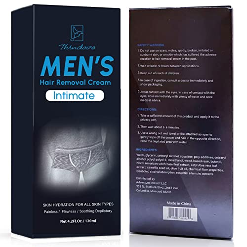 Intimate/Private Hair Removal Cream For Men, - For Unwanted Male Hair In Inti...
