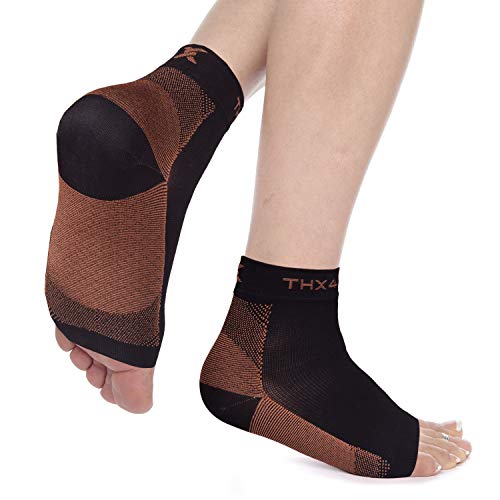 Thx4 Copper Compression Recovery Foot Sleeves for Men & Women, Copper Infused...