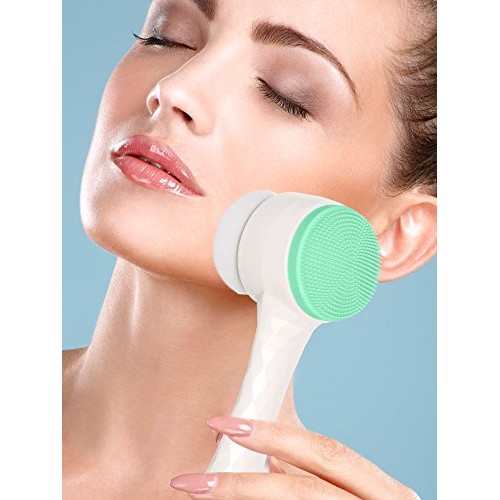 2 in 1 Face Brush for Cleansing and Exfoliating - Facial Cleaning Brush with ...