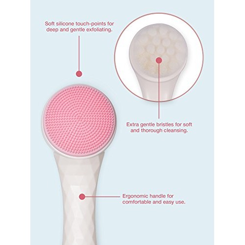 2 in 1 Face Brush for Cleansing and Exfoliating - Facial Cleaning Brush with ...