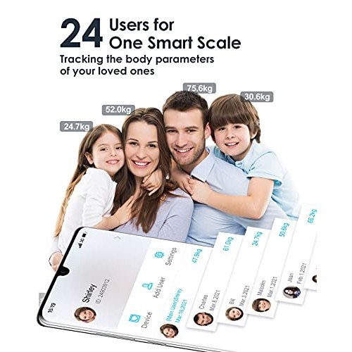 TICWELL Scales for Body Weight Digital Bathroom Scale Bluetooth Weight Scale ...