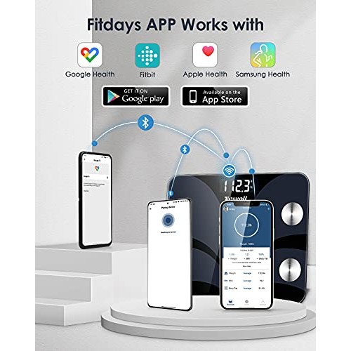 TICWELL Scales for Body Weight Digital Bathroom Scale Bluetooth Weight Scale ...