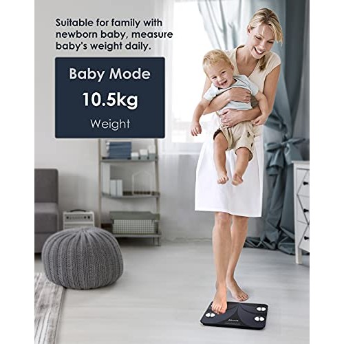 TICWELL Scales for Body Weight Digital Bathroom Scale Bluetooth Weight Scale ...