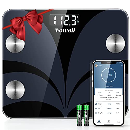TICWELL Scales for Body Weight Digital Bathroom Scale Bluetooth Weight Scale ...