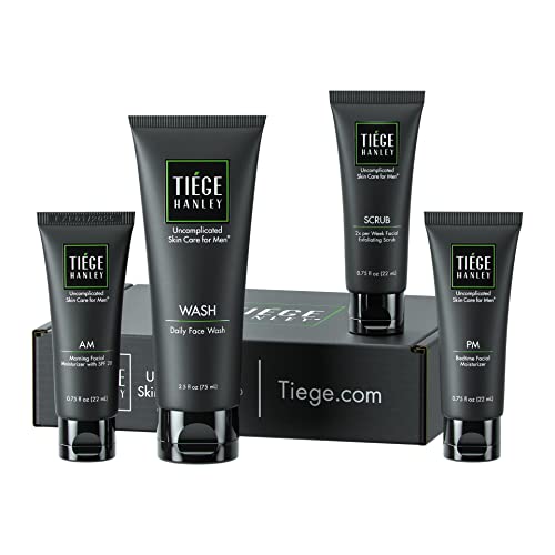 Tiege Hanley Men’s Skin Care System - Level 1 | Mens Routine Product Set: Fac...