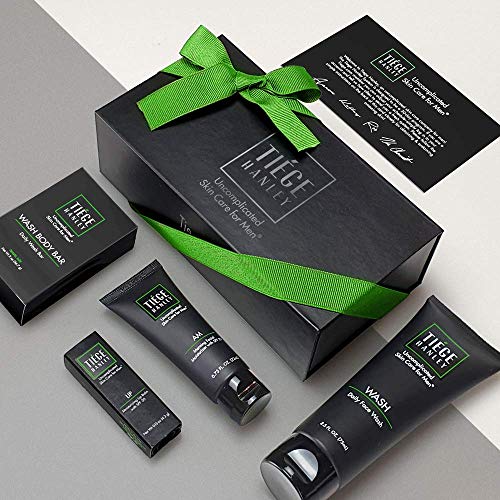 Tiege Hanley Men's Skin Care Gift Set | 4 Products | Face Wash, Moisturizer w...